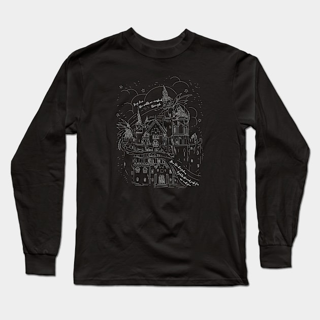 Long live castle and dragons in white Long Sleeve T-Shirt by Wiferoni & cheese